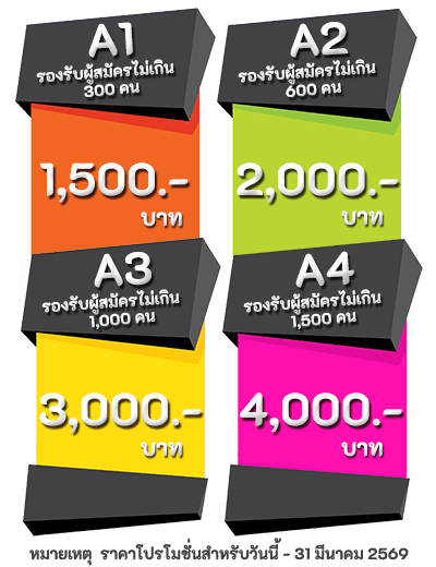 ราคาค่าบริการ ระบบรับสมัครนักเรียนออนไลน์